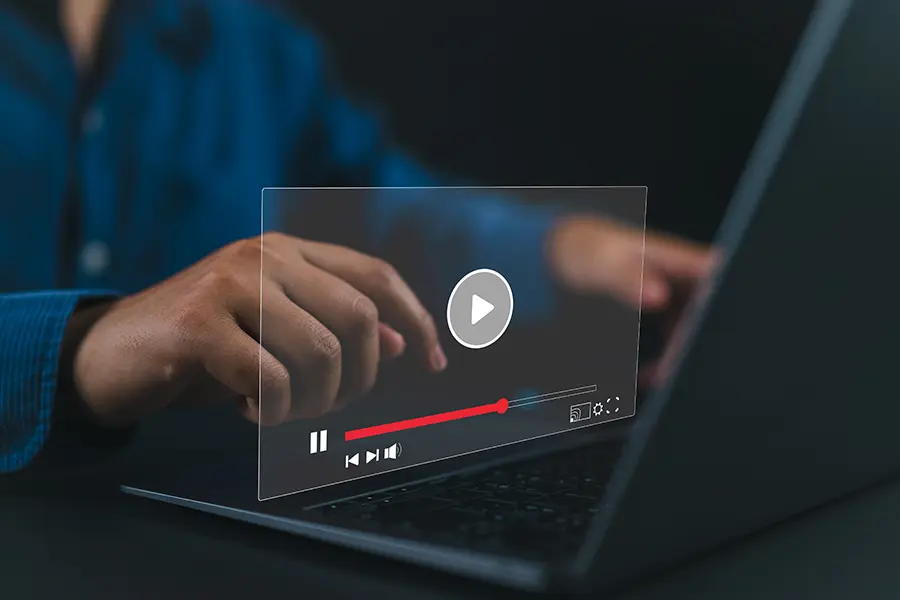 man watching videos from youtube